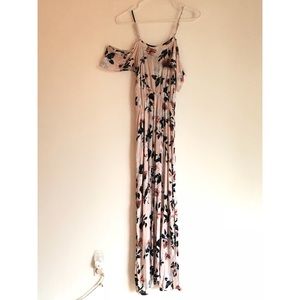 Long Soft pink floral dress size small